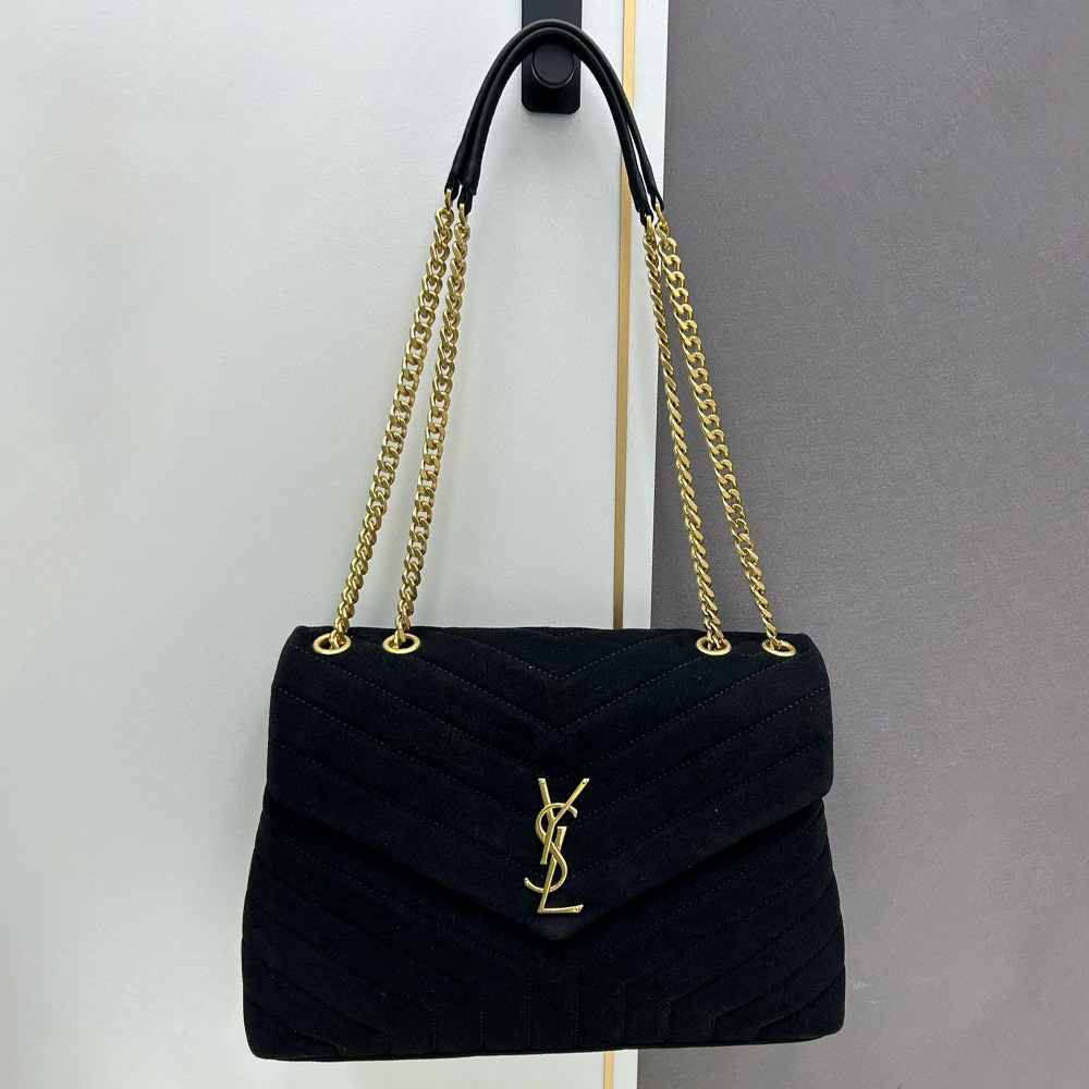 Saint Laurent LOULOU Quilted Suede Bag