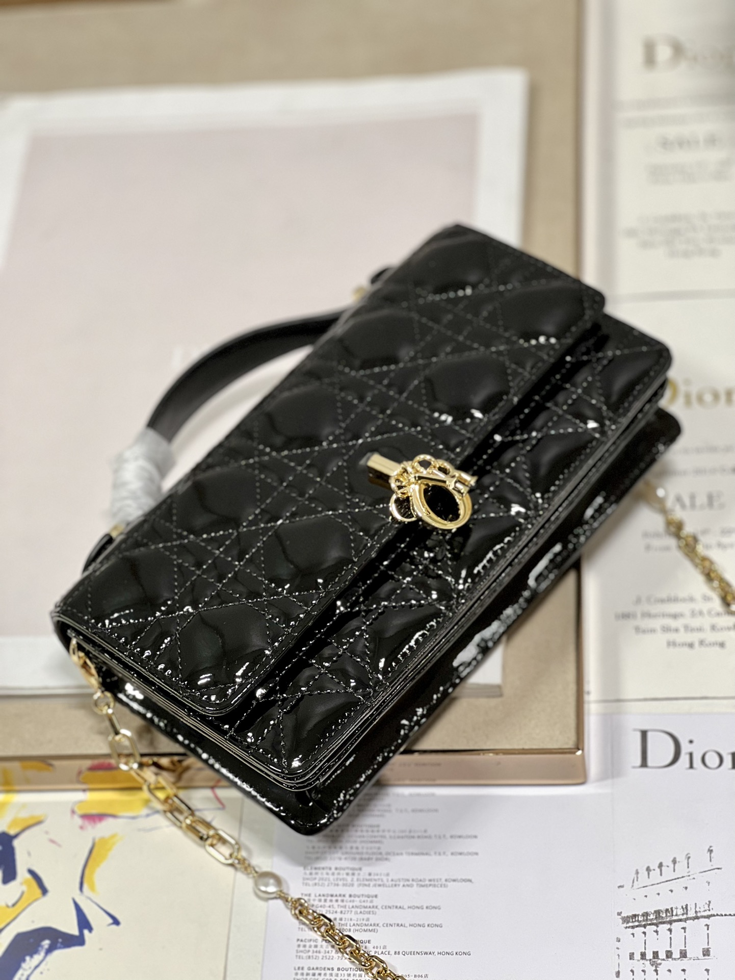 Dior Miss Mini Bag Black Patent Cannage Calfskin