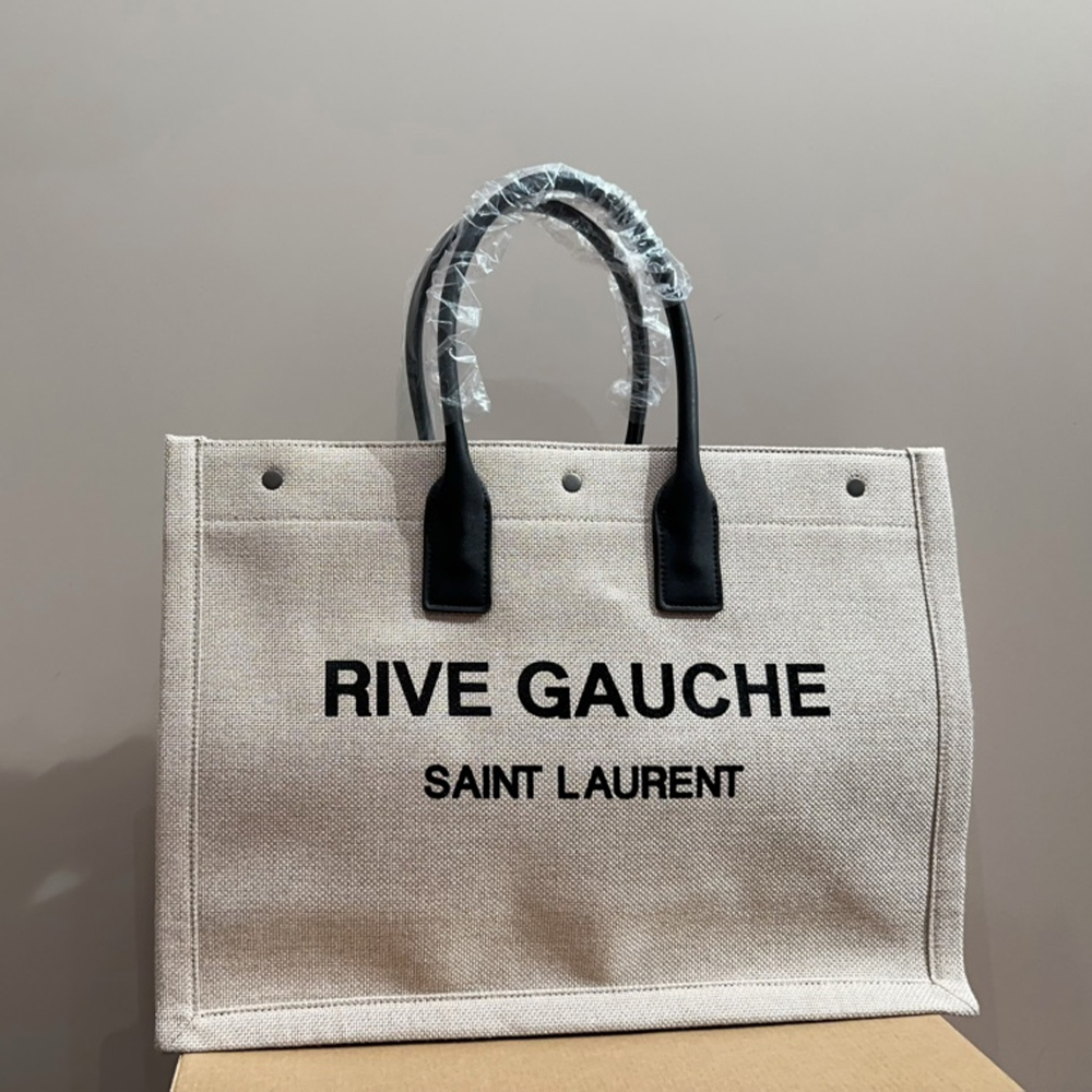 Saint Laurent YSL  Rive Gauche canvas tote bag