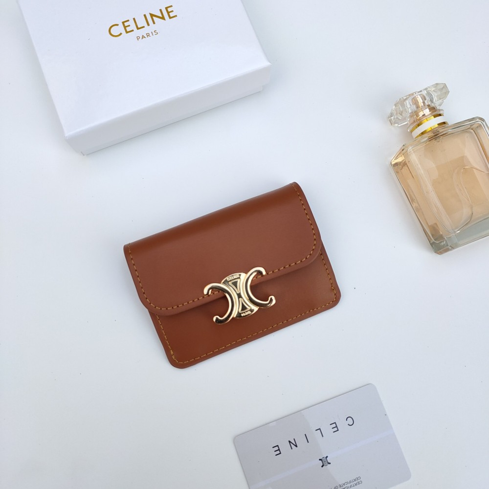 Celine Triomphe Leather card bag