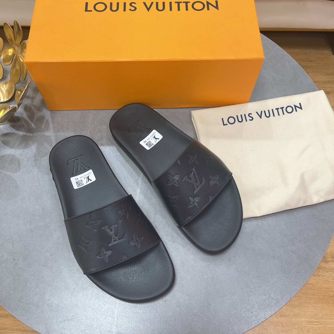 Louis Vuitton LV Rubber Fashion Plaid Flip-flops Slide Sandal