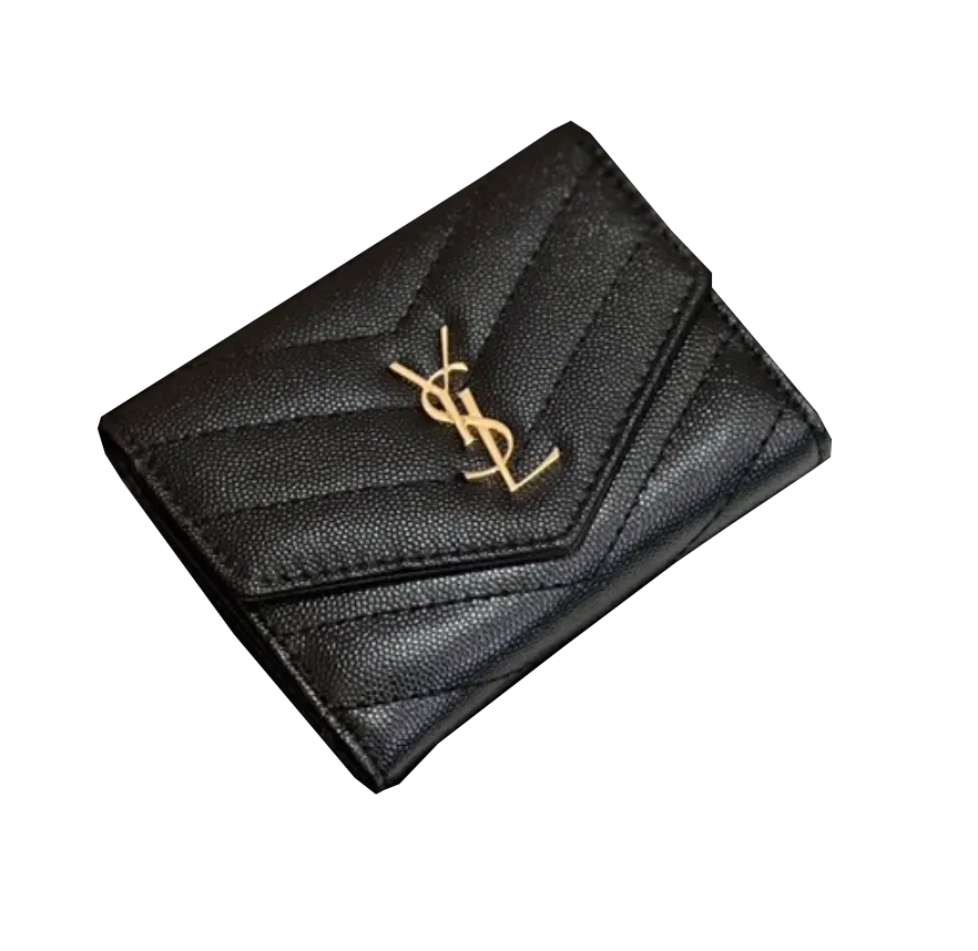 Saint Laurent YSL Classic Button Card Holder & Coin Wallet