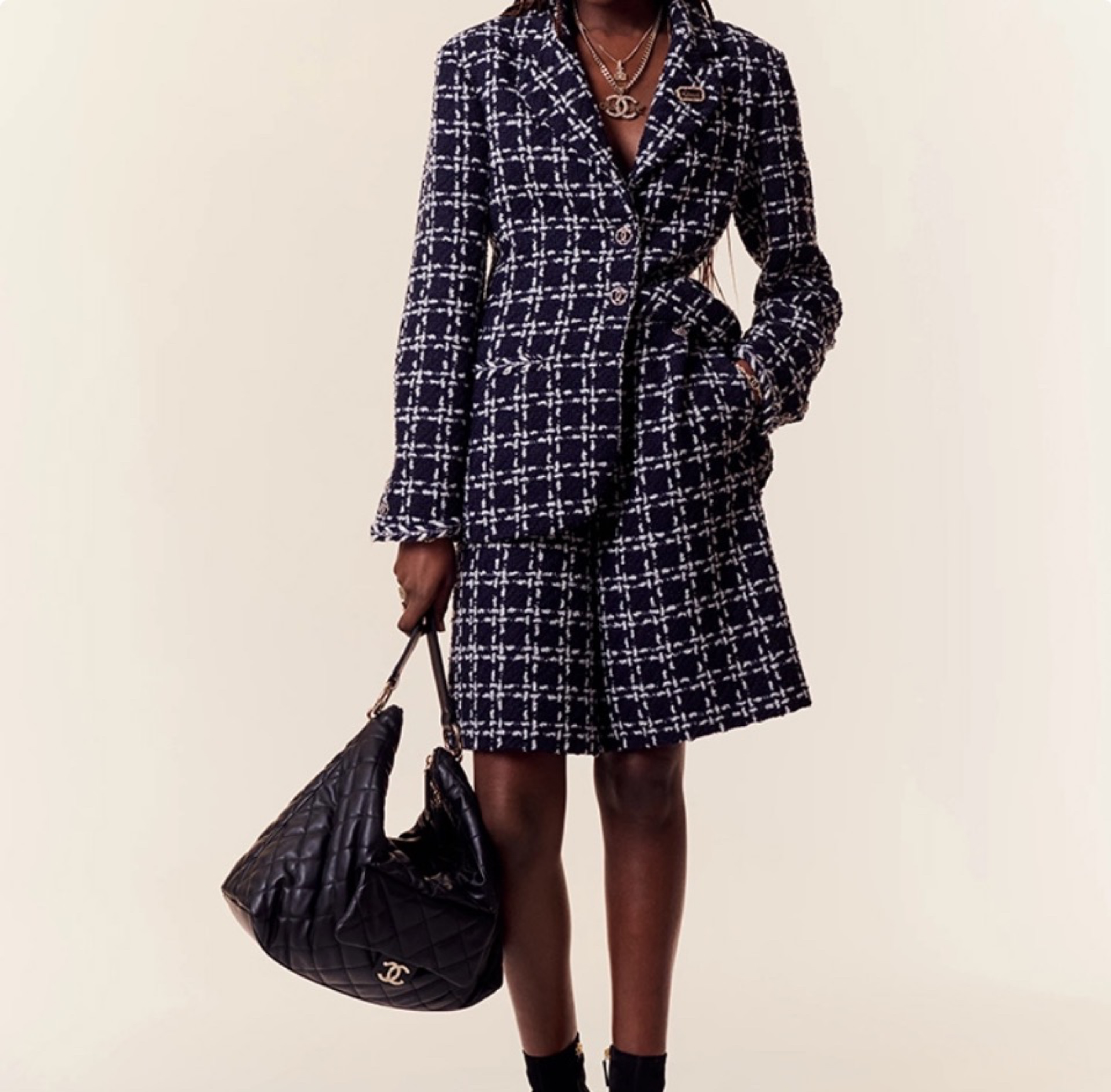 Chanel Hobo Calf Leather Shoulder Bag Handbag