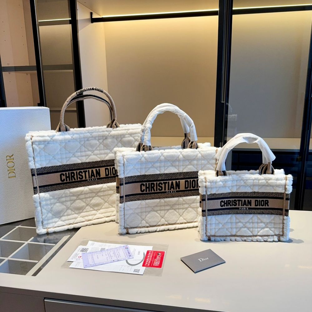 Dior Shearling Book Tote Medium Large Size