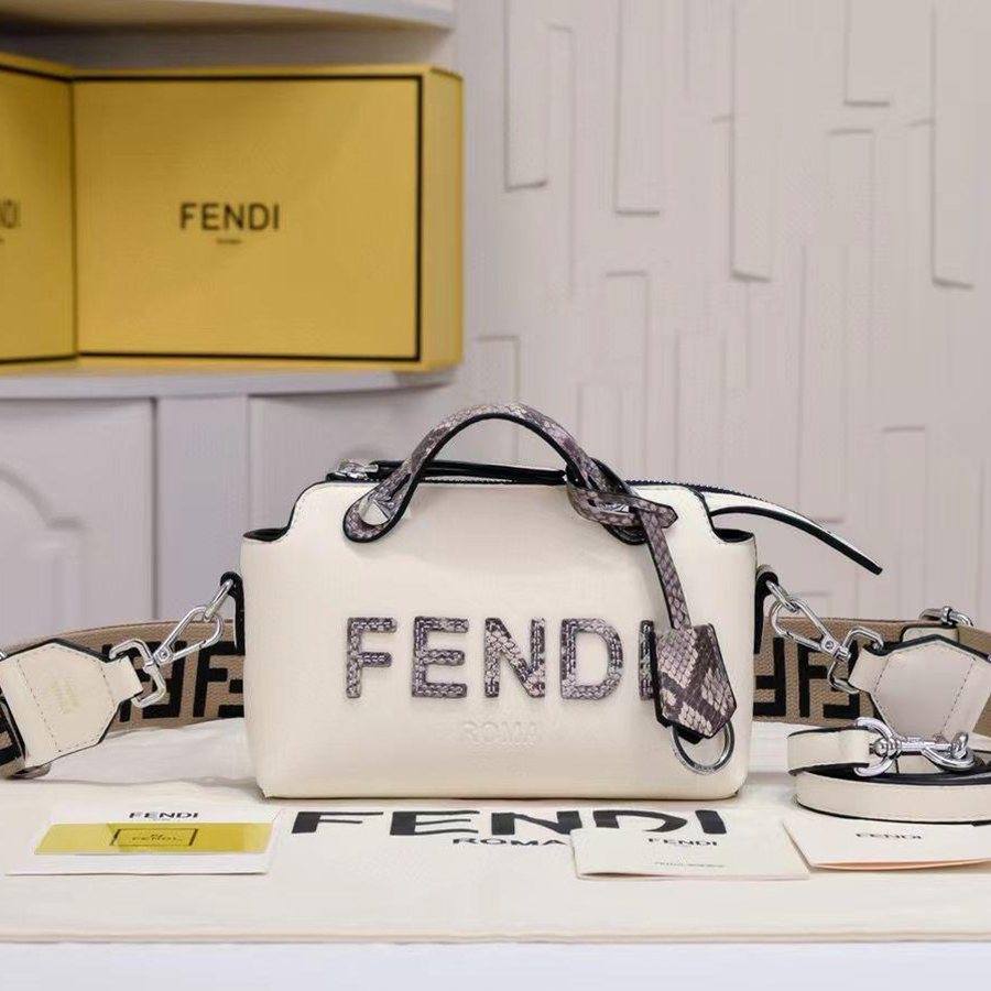 FENDI By The Way Mini Leather Boston Bag