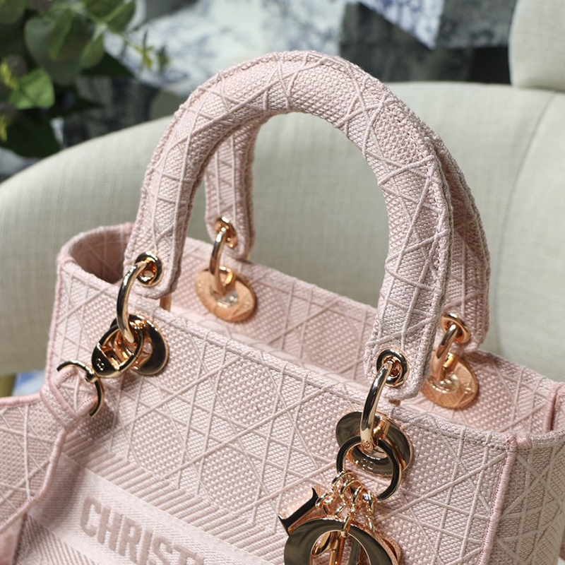 Dior The LADY D-LITE Bag Bois De Rose Cannage Embroidery M0565OREY_M957