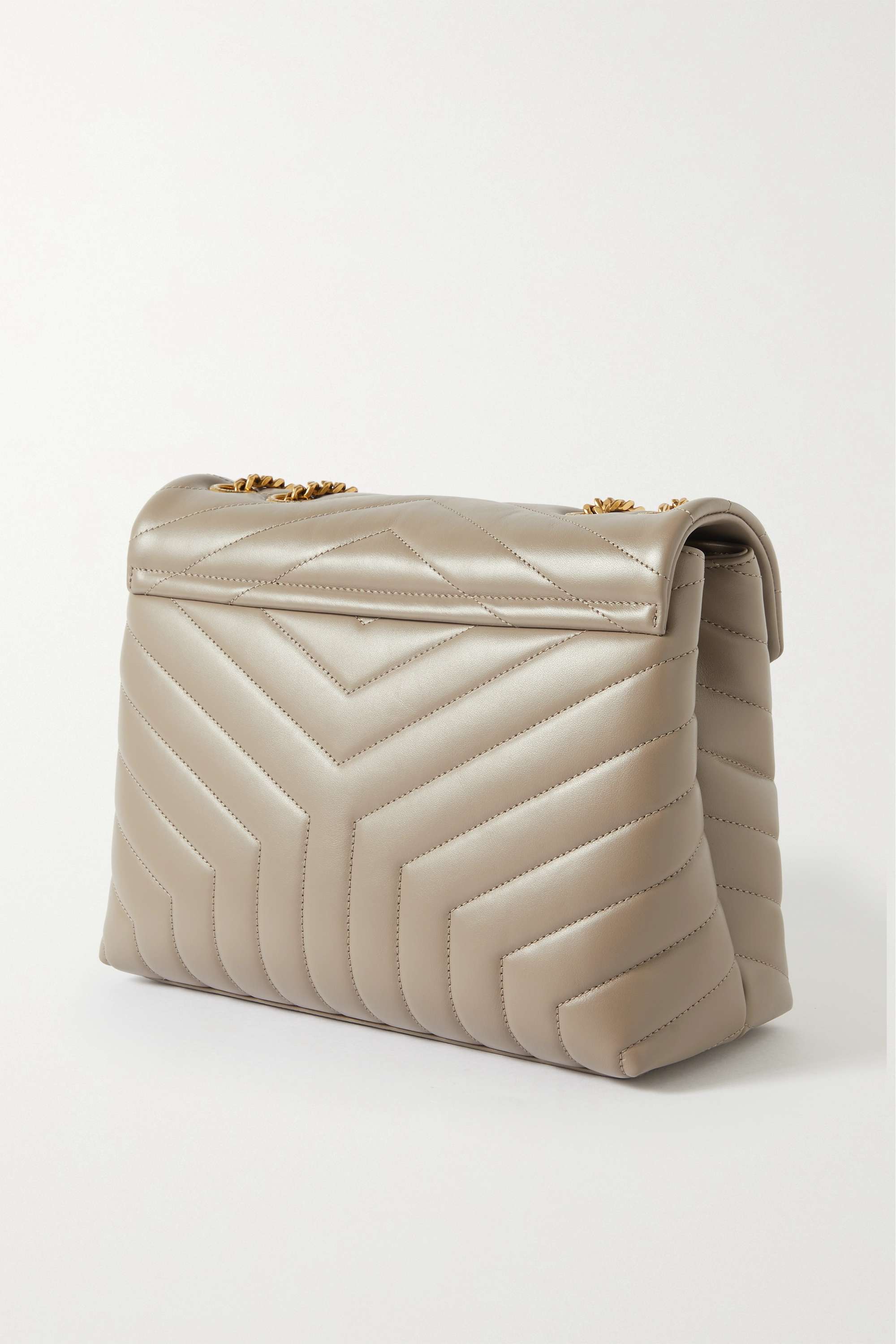 Saint Laurent Loulou medium quilted leather shoulder bag brown