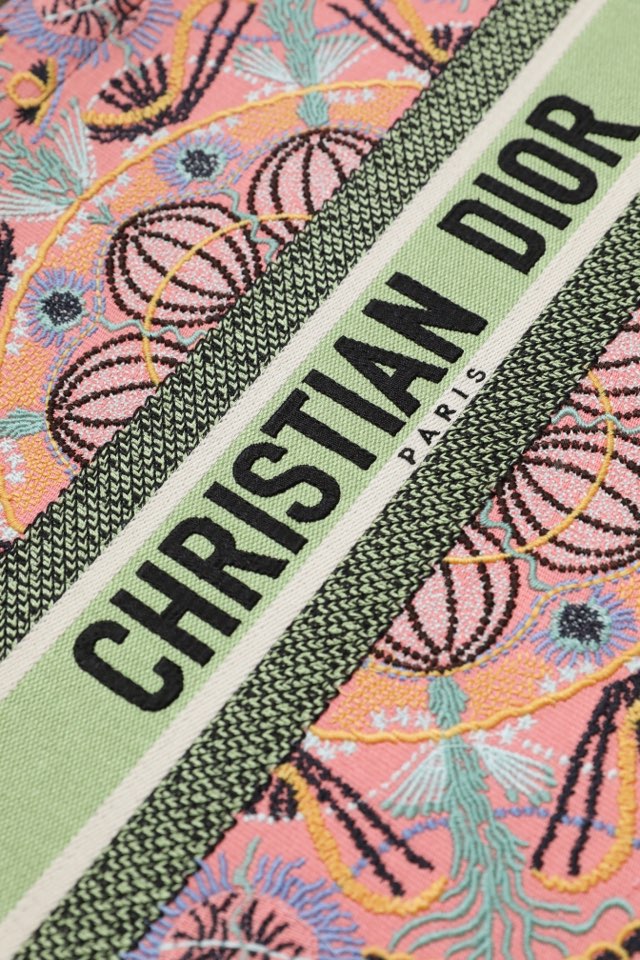 Dior Book Tote Large Powder Pink Dior Jardin Magique Embroidery