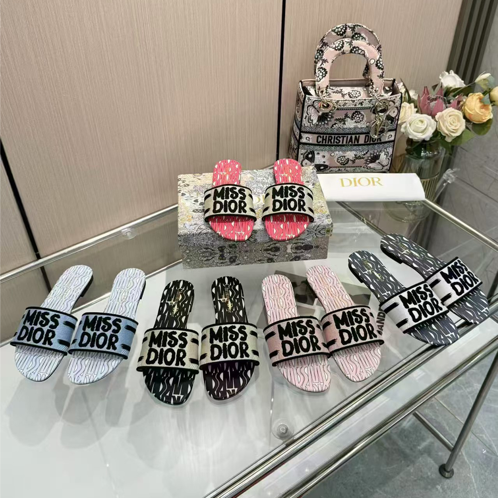 Dior Dway Miss Dior Allover Motif Sandals