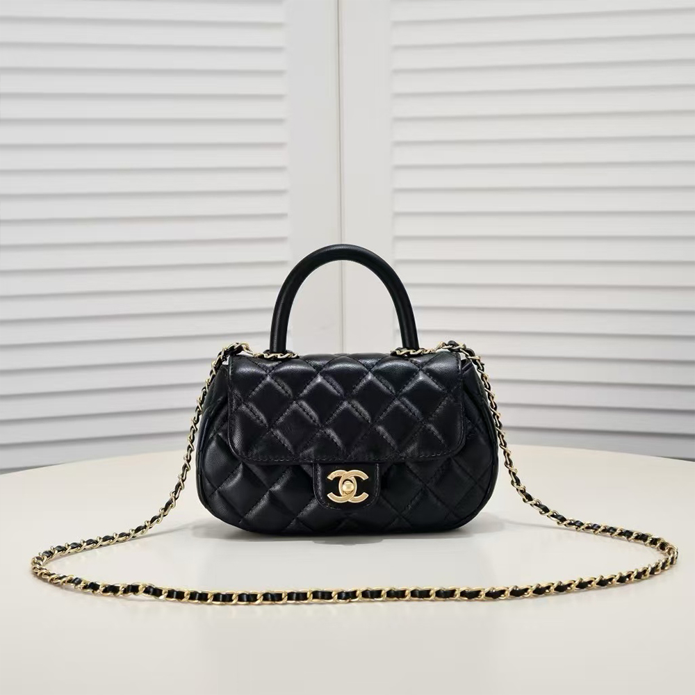 Chanel coco Leather Handle Shoulder Crossbody Bag