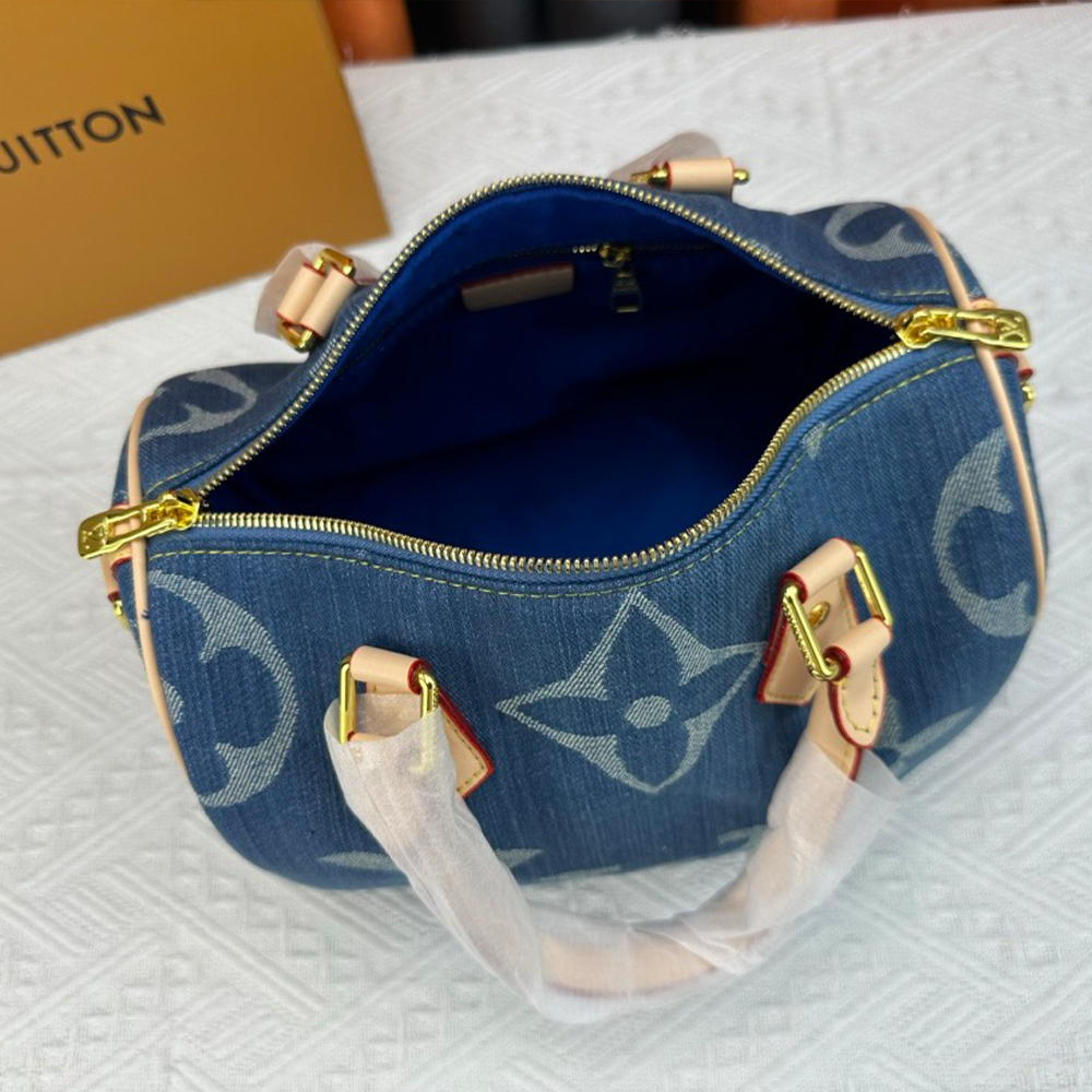 Louis Vuitton Speedy Bandoulière 25 Denim Handbag Crossbody Bag