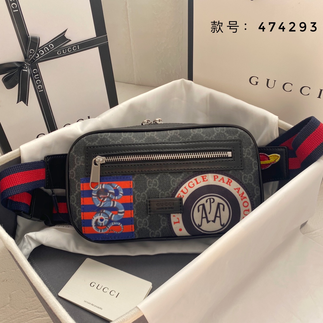 Gucci Canvas & Leather Waist bag