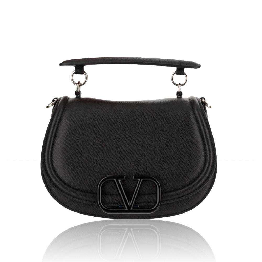 Valentiono VLogo Grainy Flap Tote