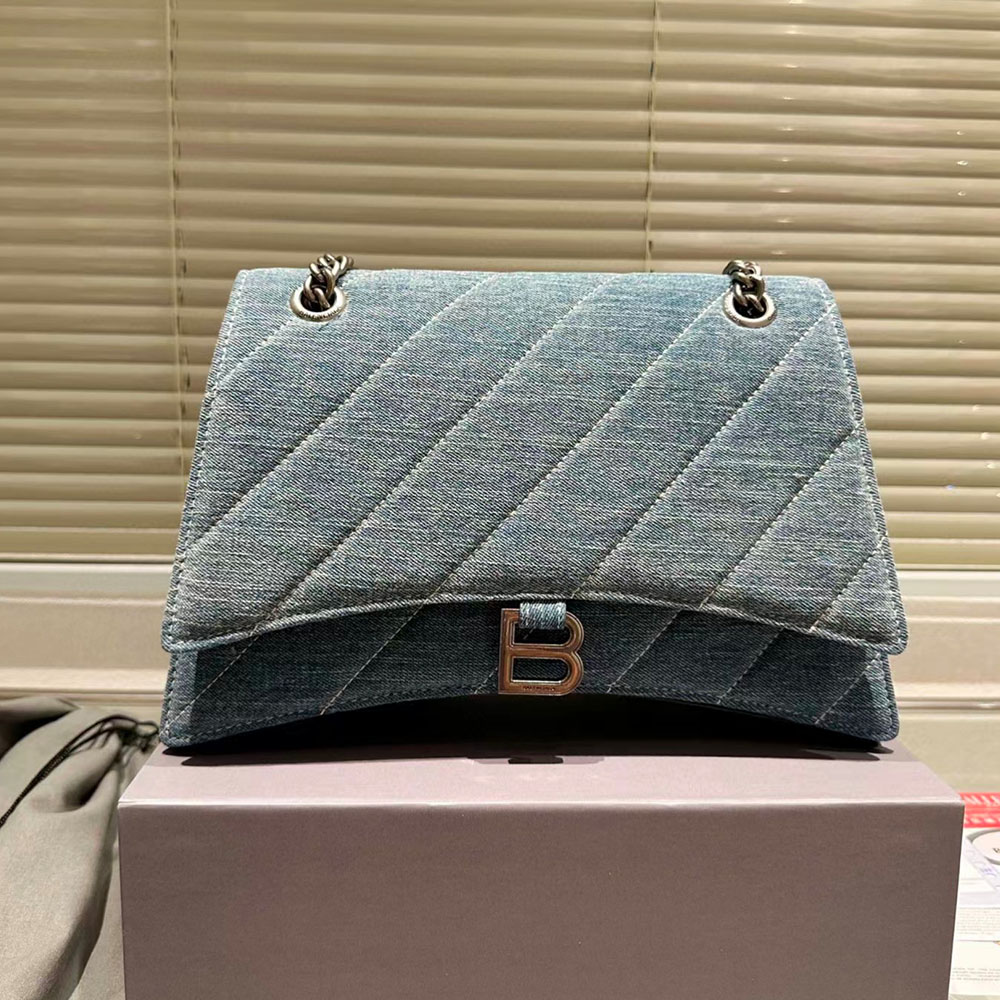 Balenciaga Crush Quilted Denim Bag