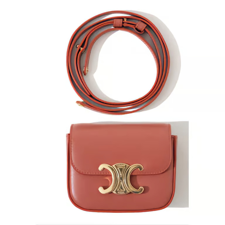 CELINE MINI TRIOMPHE IN SHINY CALFSKIN LYCHEE