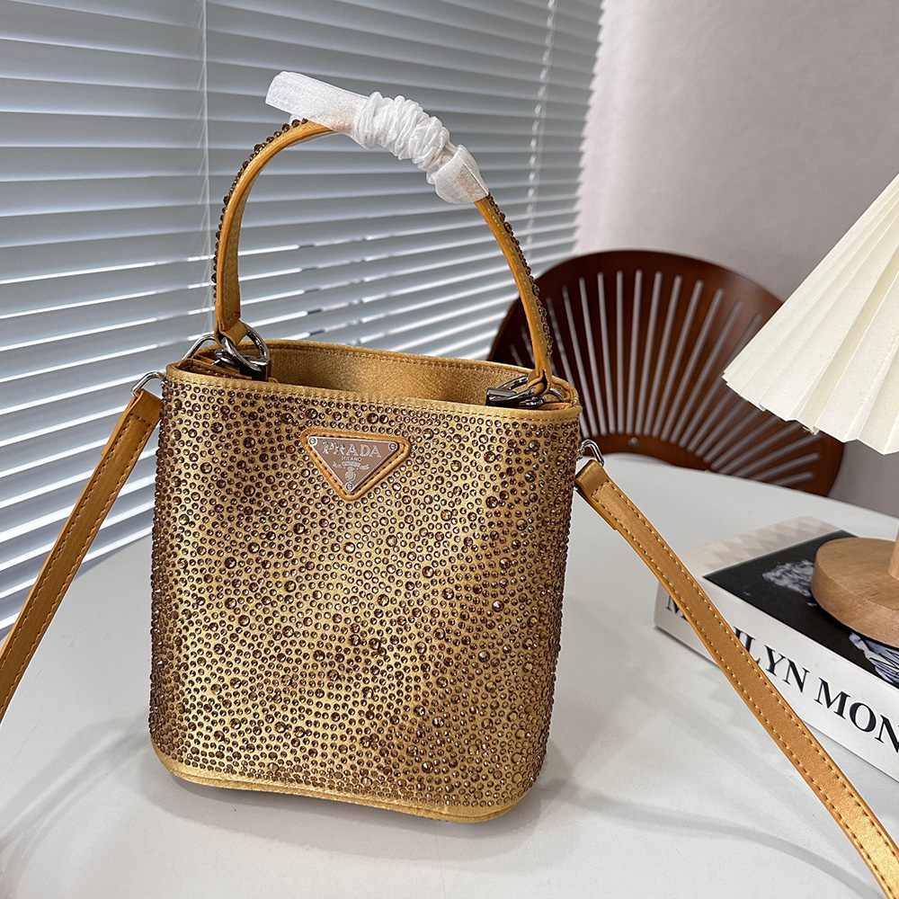 Prada Panier Crystal Tote Shoulder Messenger Bag