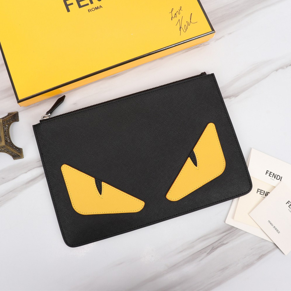 FENDI Printed Canvas Clutch
