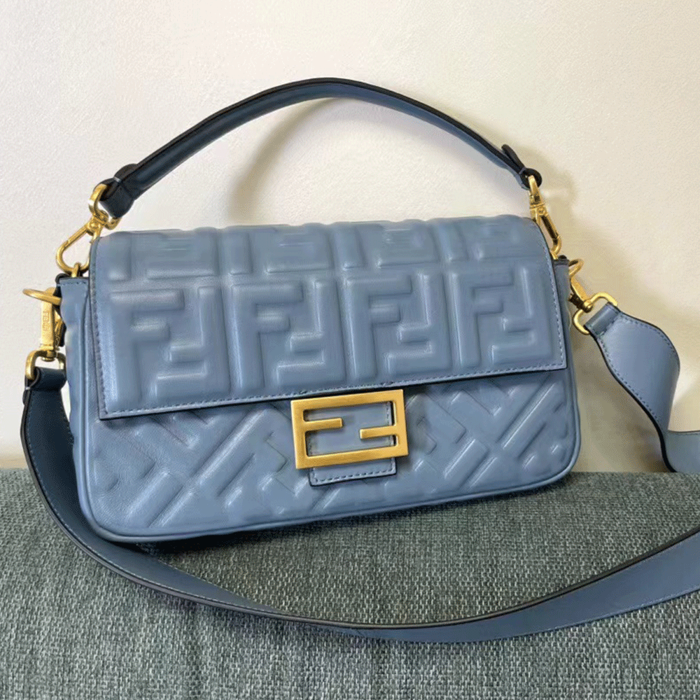 Fendi Mid-length Baguette ChainFF Theme Pattern Bag