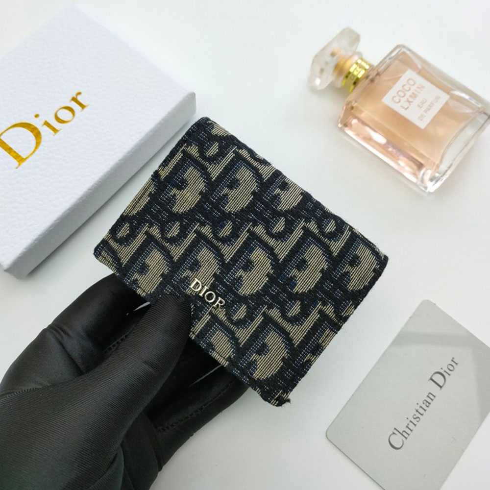 Dior Oblique Coin Card Holder Wallet