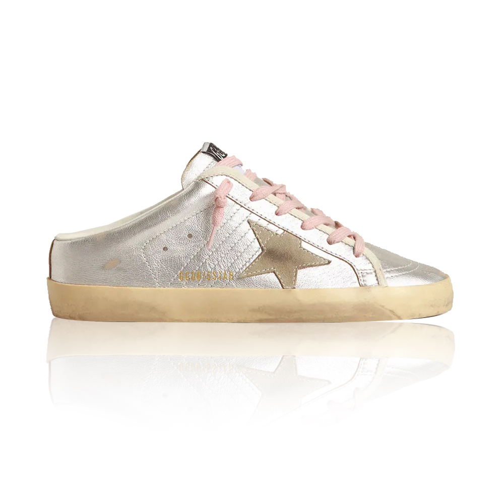 Golden Goose Superstar Sabots Leather with Suede Star Patterns