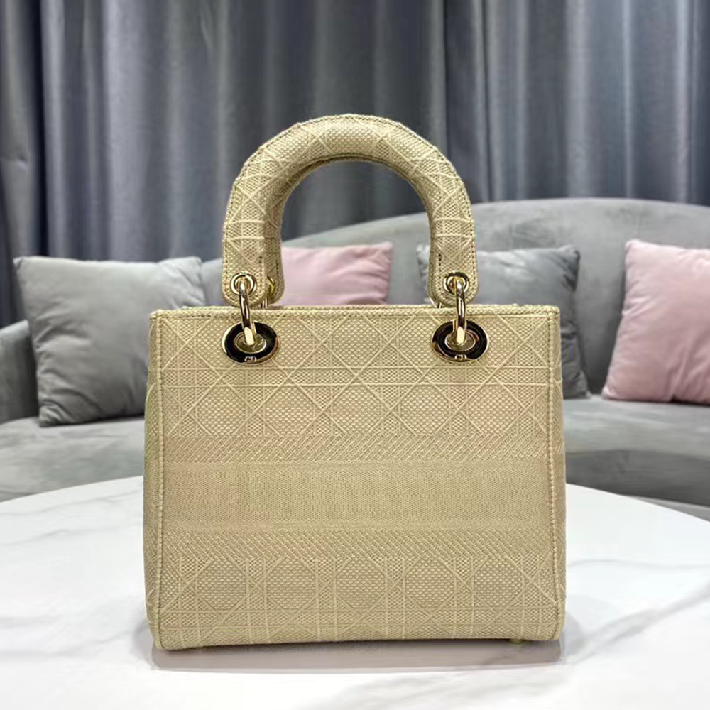 Dior Medium LADY Bag Cannage Embroidery