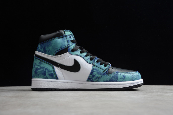 Air Jordan 1 Tie-Dye white black aurora green CD0461-100