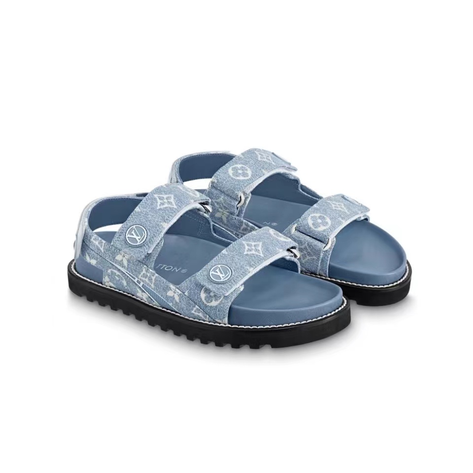 Louis Vuitton LV Paseo Fabric Velcro Slide Sandal