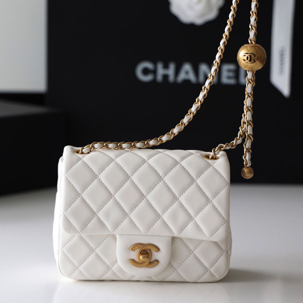 Chanel CF Calfskin Golden Ball 17CM