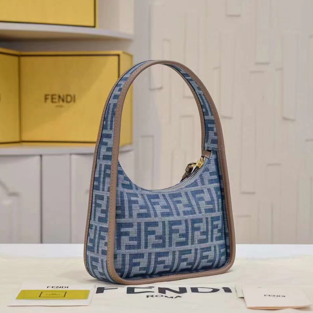 Fendi Fendessence Light blue FF denim fabric bag
