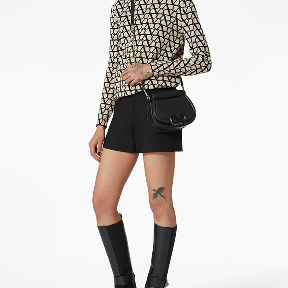 Valentiono VLogo Grainy Flap Tote