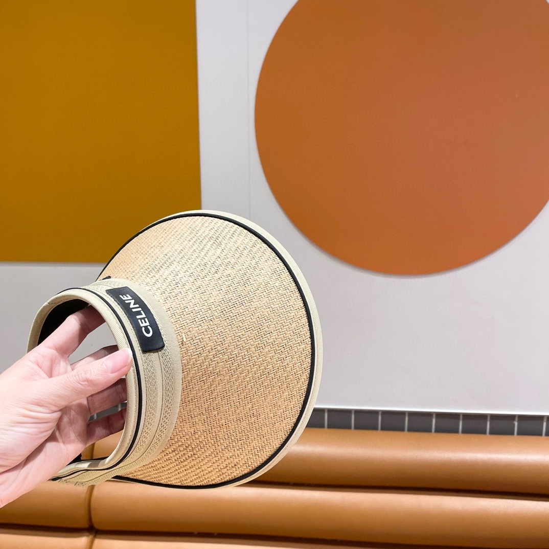Ceiline  Straw Hat, Letter Hat, Empty Top Hat Sunhat