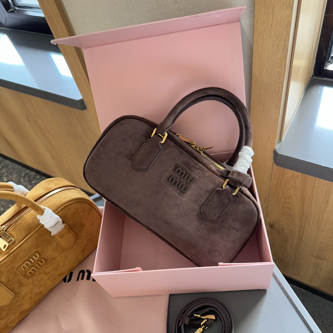 Miu Miu Arcadie Padded Suede Tote Bag