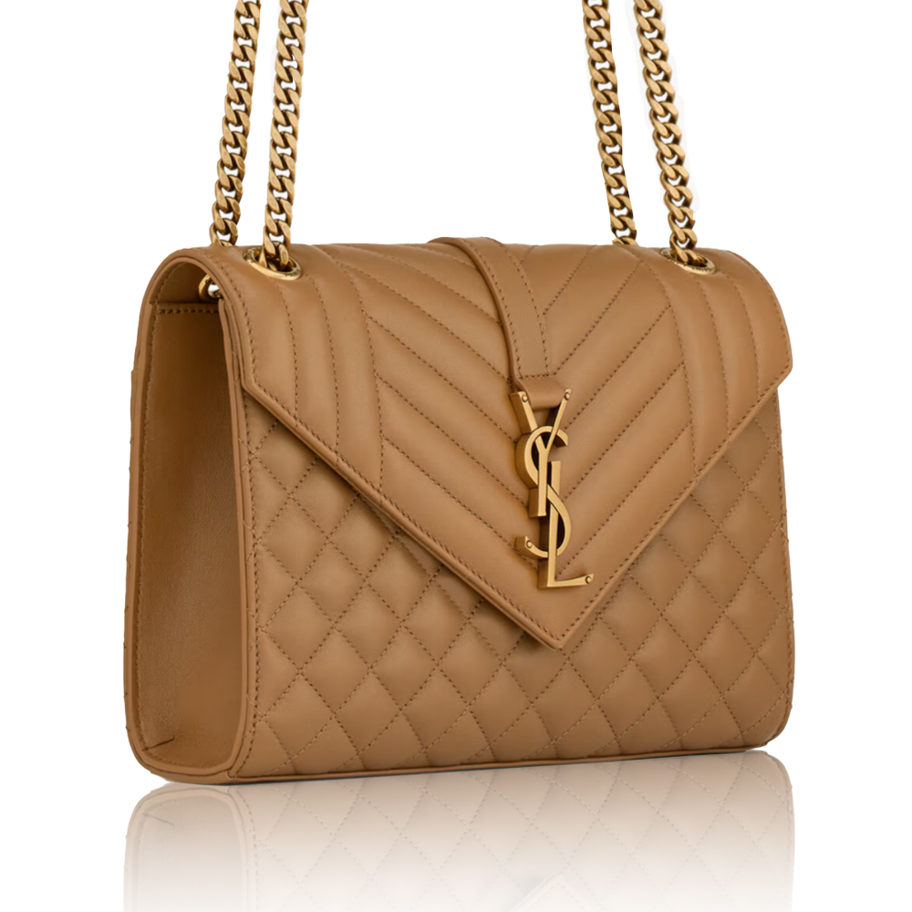 Saint Laurent YSL Envelope Medium 24- Embossed Leather