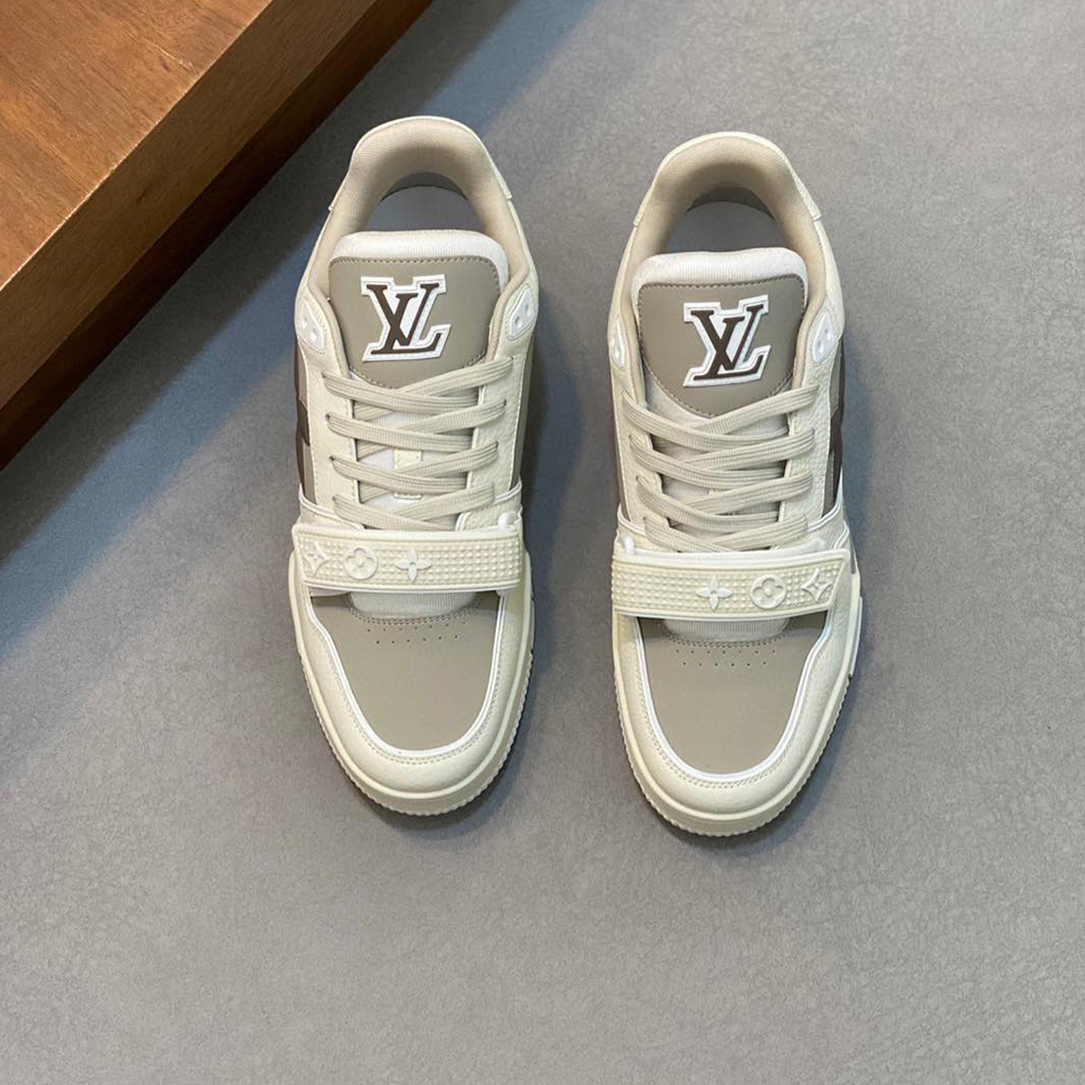 Louis Vuitton LV Trainer Croc-Embossed Denim Sneaker