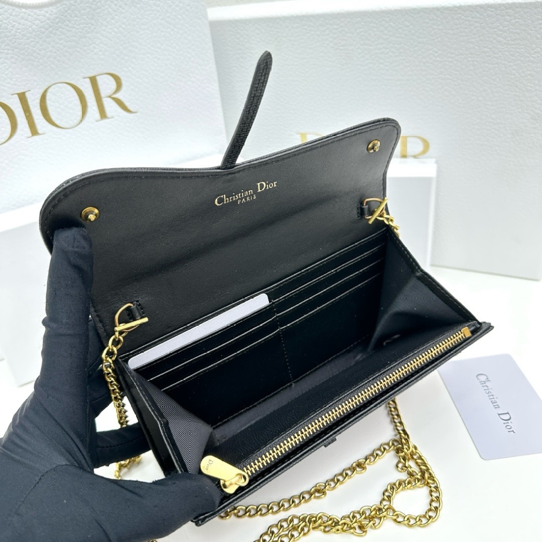 Dior Saddle Chain Wallet