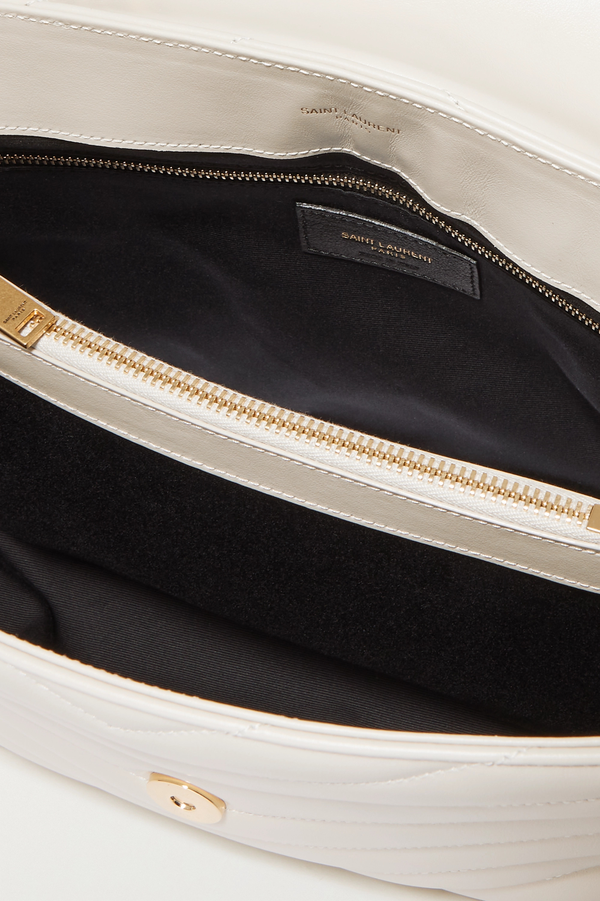 Saint Laurent YSL Loulou medium quilted leather shoulder bag white