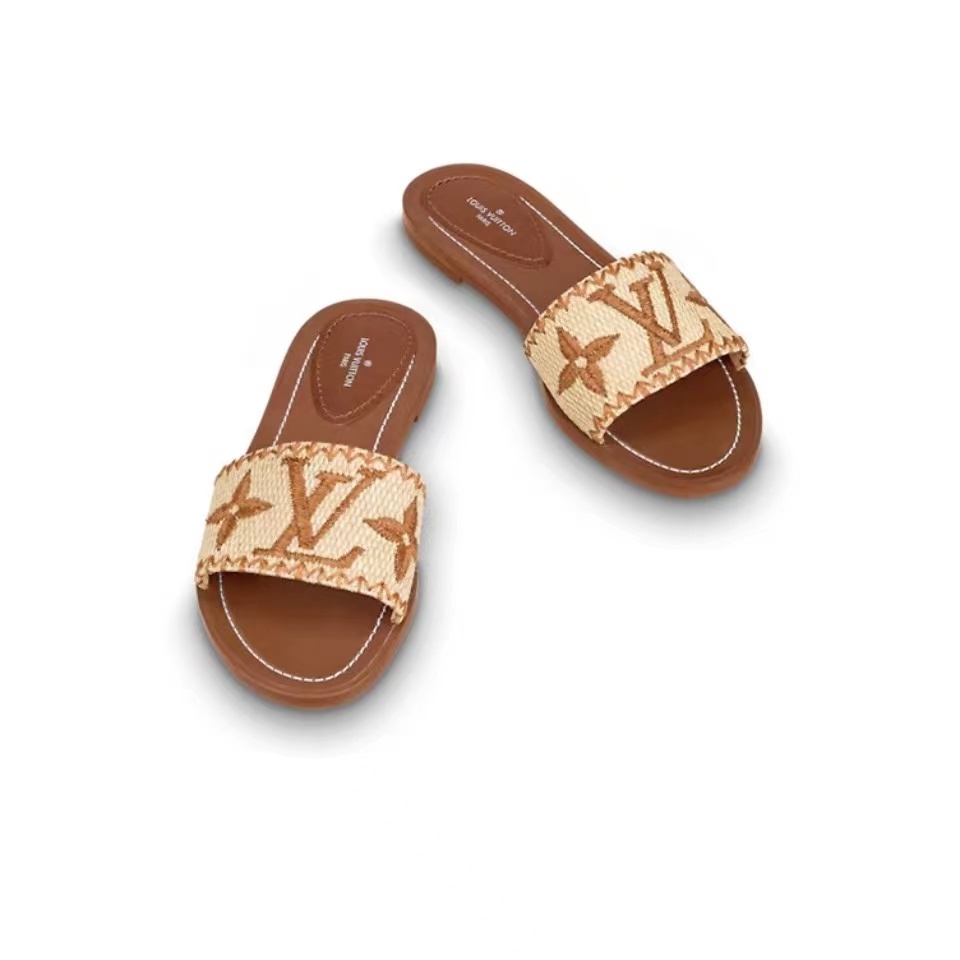 Louis Vuitton LV Lock lt Flat Flat Sandals Slide