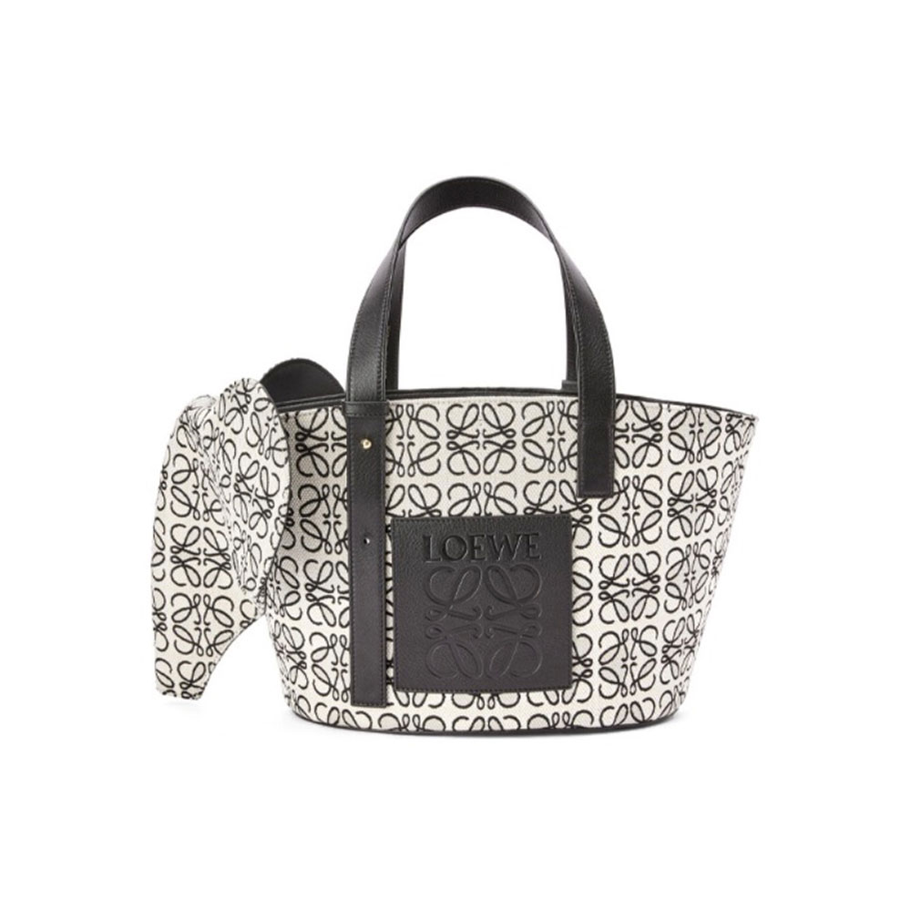 Loewe Basket Anagram Jacquard Fabric Patchwork Cowhide