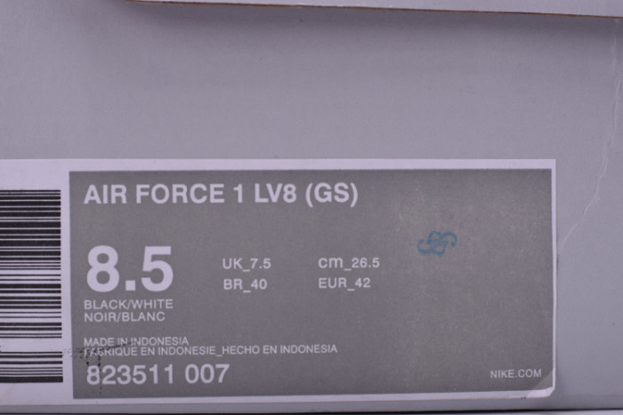 Nike Air Force 1 07 LV8 823511-007 NBA Pack Black/White Shoes 823511-007