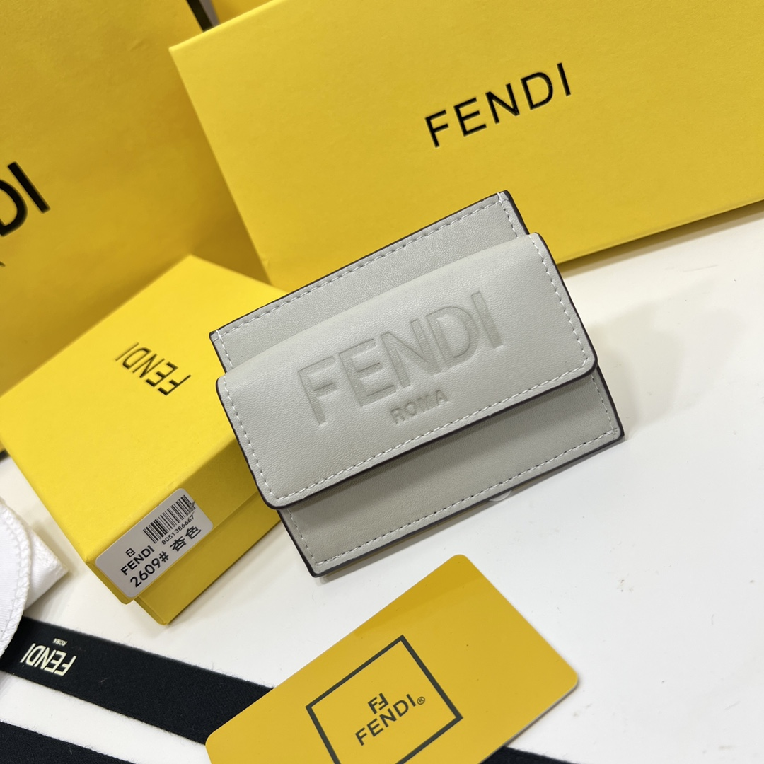 FENDI Snap Leather Wallet