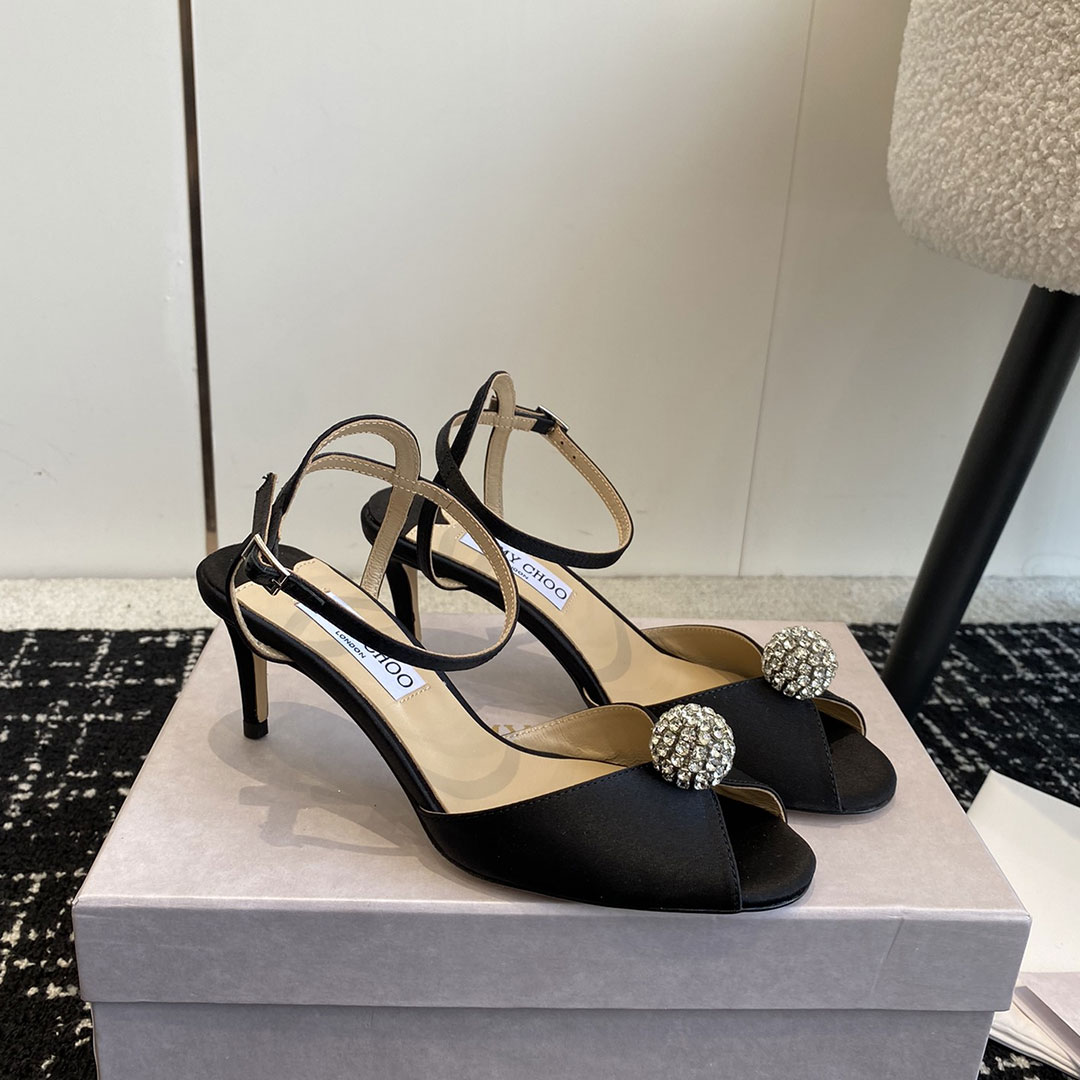 Jimmy Choo Sacora Leather Slingshot Fashion Buckle Slide Sandal