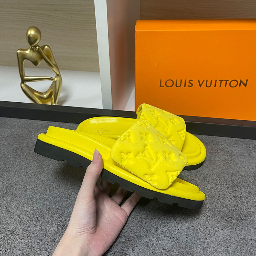 Louis Vuitton LV Pool Pillow Fabric Flat Slide  Sandals