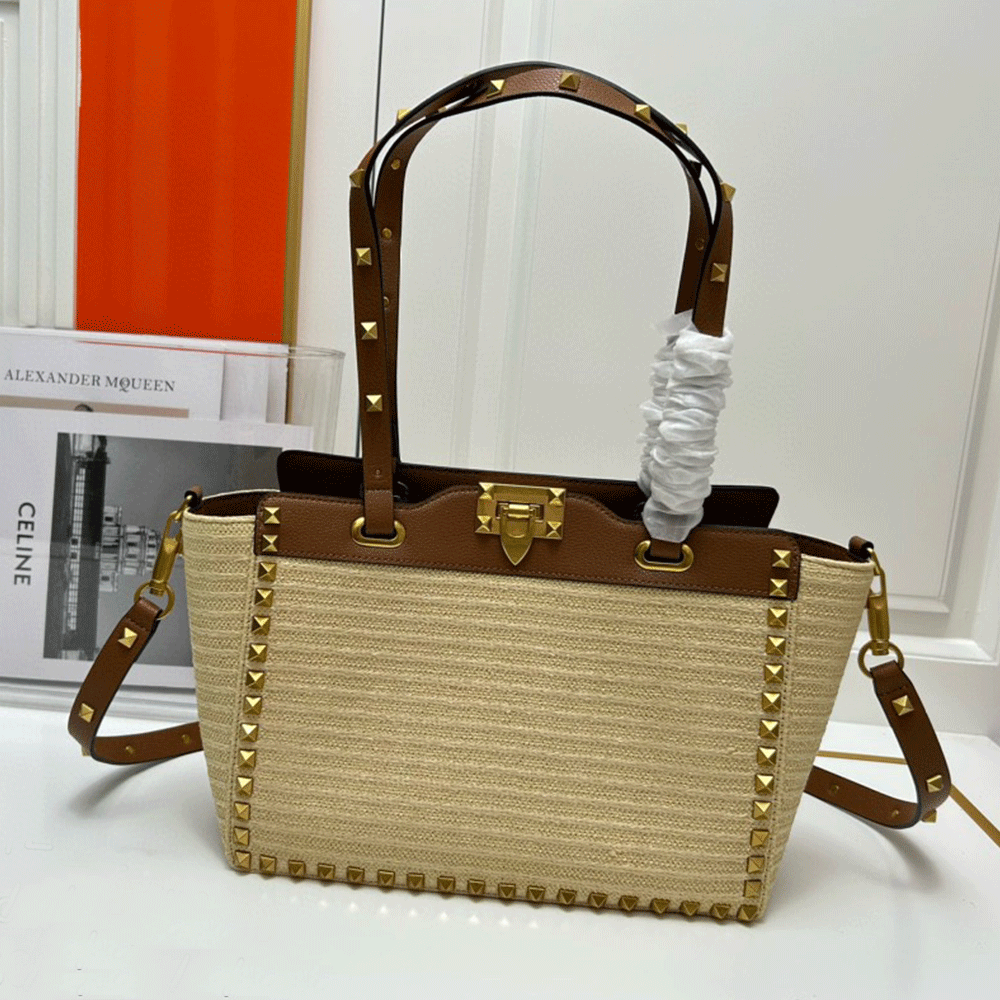 Valentino Classic Rivet Shopper Bag