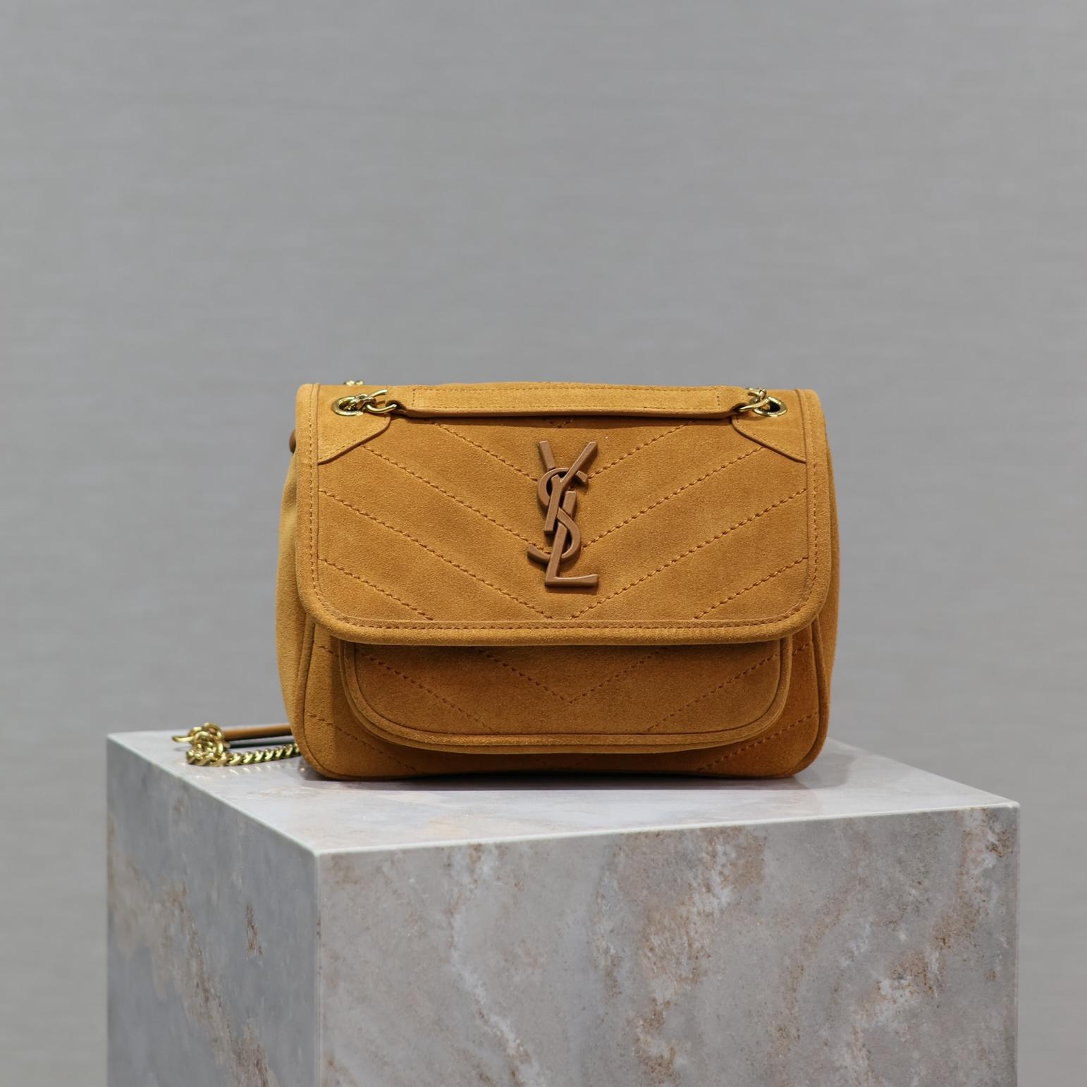 Saint Laurent ySl Tan Suede Medium Niki Shoulder Bag