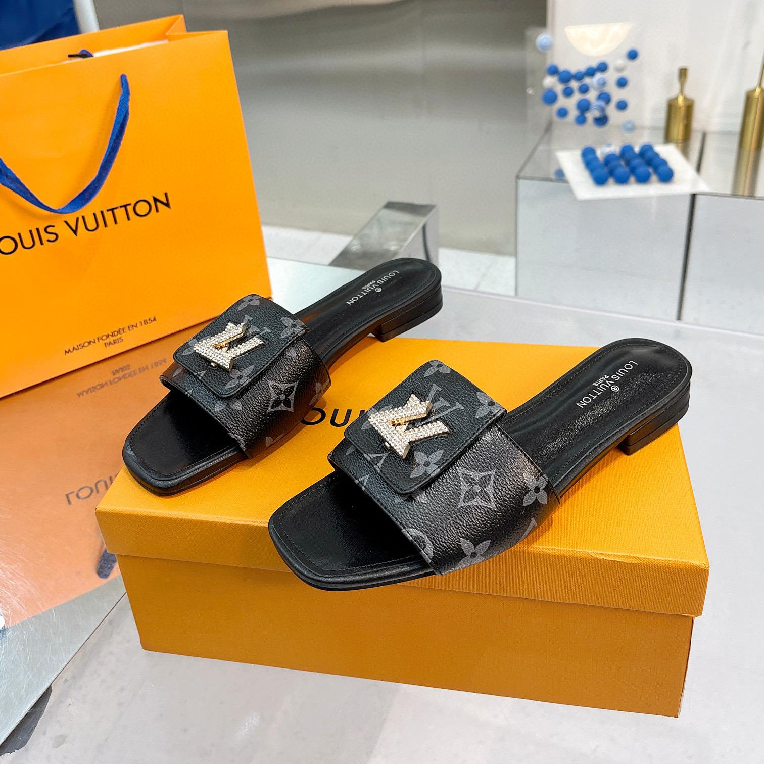 Louis Vuitton LV Comfortable Leather Flip-fFops  Slide Sandal