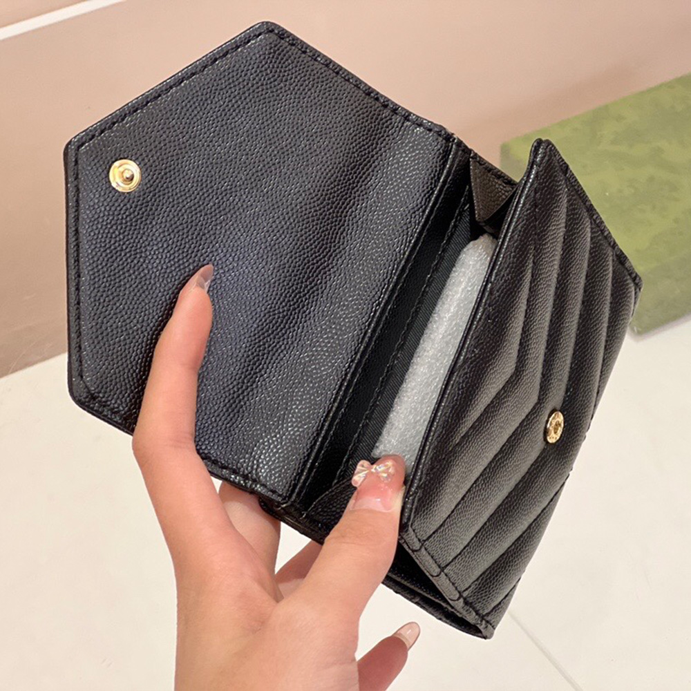 Saint Laurent YSL Classic Button Card Holder & Coin Wallet