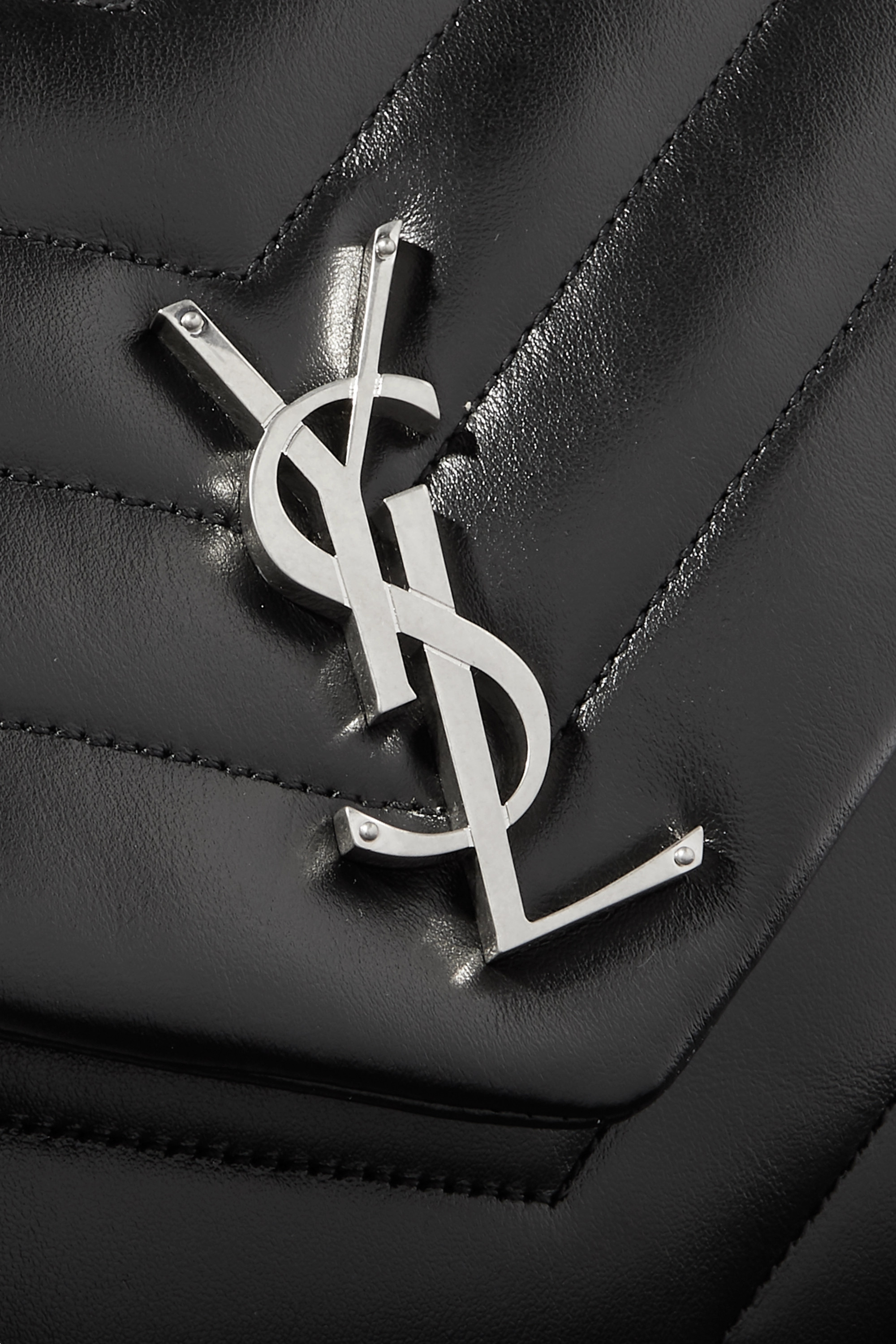 SAINT LAURENT Loulou medium quilted leather shoulder bag black