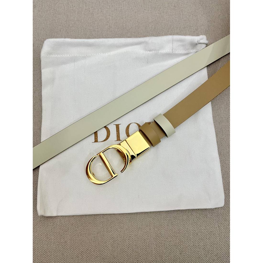 Dior flat wireless belt body/Sadle imported calf belt body metal 20MM