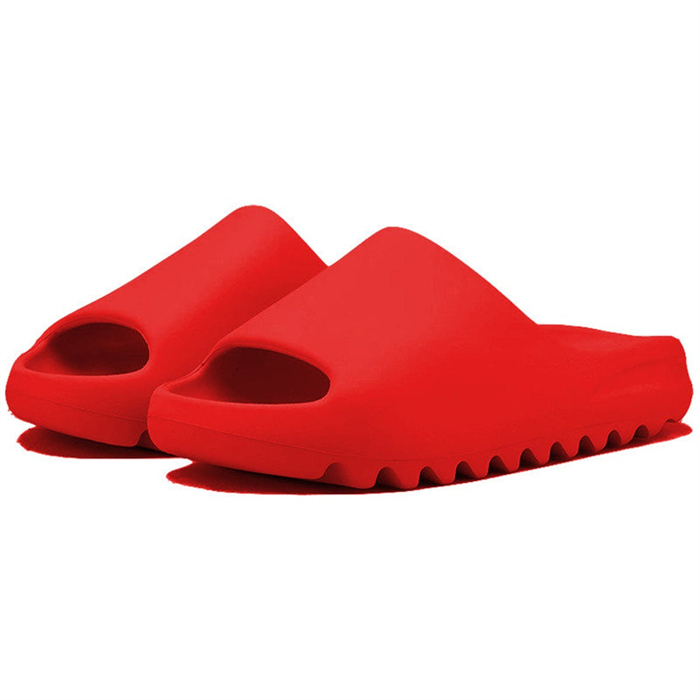 Yeezys Slides red