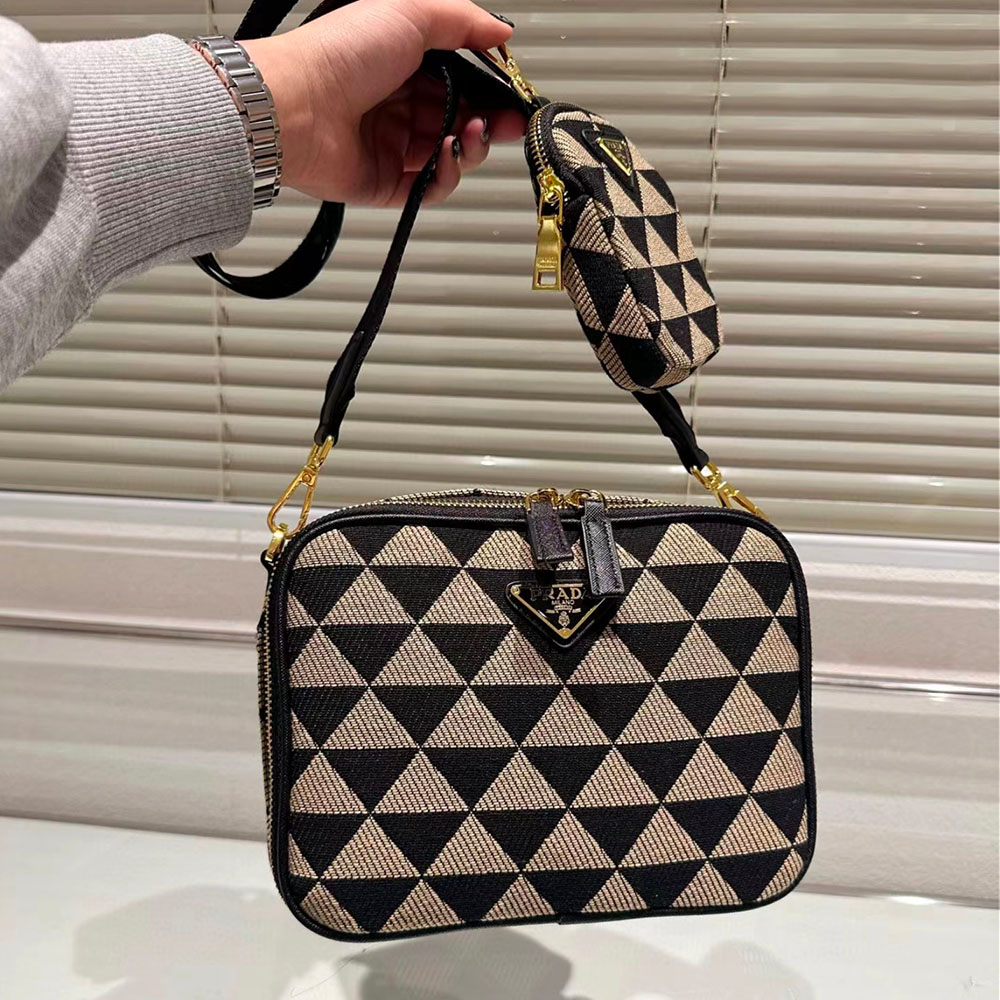 Prada Symbole Jacquard knitted handbag